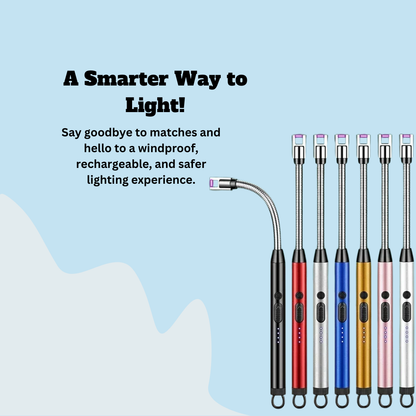 SolutionVilla™ - USB Rechargeable Arc Lighter – 360° Flexible, Windproof & Durable